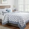 5pc Block Print With Border Comforter Bedding Set White/Blue - Threshold™