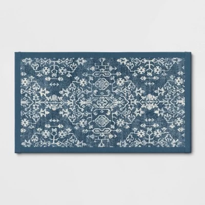 Vintage Print Comfort Rug Blue - Threshold⢠- Image 4
