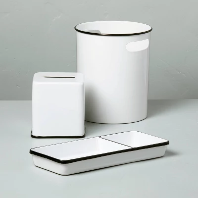 Metal Bath Tissue Box White/Black - Hearth & Hand™ With Magnolia - Image 2