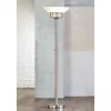Possini Euro Design Light Blaster Art Deco Torchiere Floor Lamp 72 1/2" Tall Brushed Nickel LED Frosted Glass Bowl Shade For Living Room Bedroom House