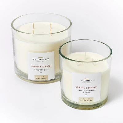 Clear Glass Santal & Ginger Candle White - Threshold™ Designed With Studio McGee - Image 4
