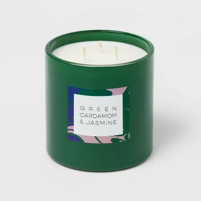 28oz Glass Cardamom & Jasmine Candle Green - Opalhouse™ - Image 2