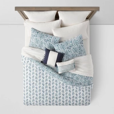 12pc Reversible Paisley Print Comforter & Sheets Set Blue/Dark Teal Blue - Threshold™ - Image 3